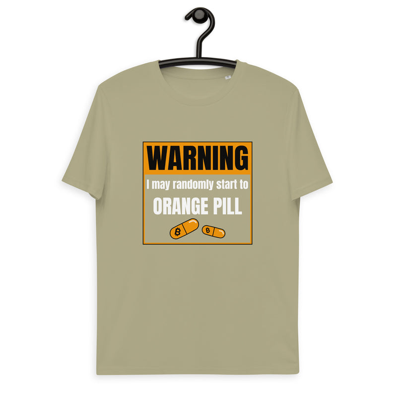 Bitcoin Warning Orange Pill Men's Organic Cotton T-Shirt