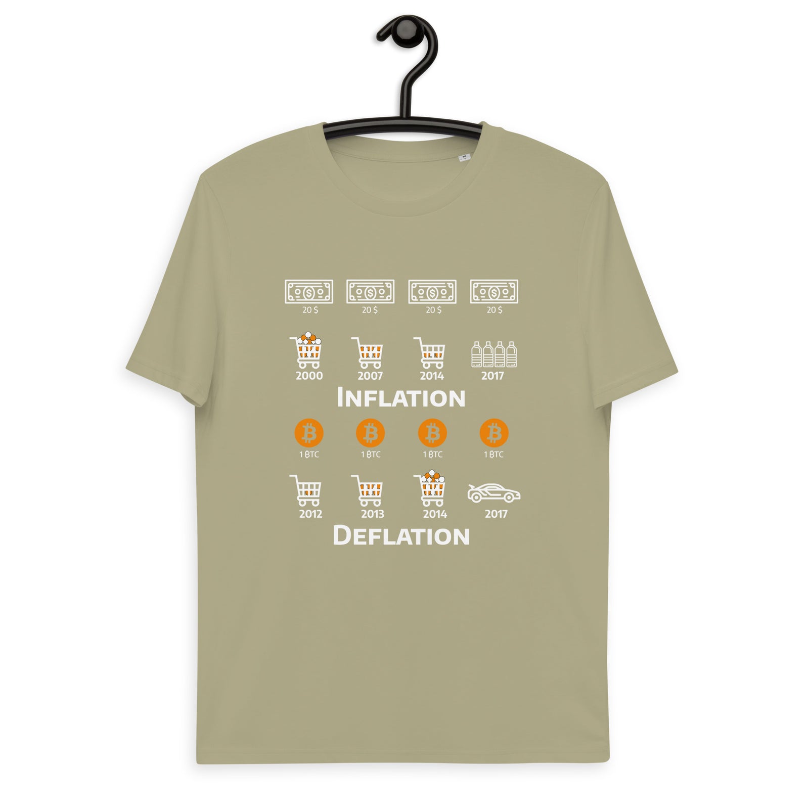 Bitcoin Inflation Deflation Men's Organic Cotton T-Shirt
