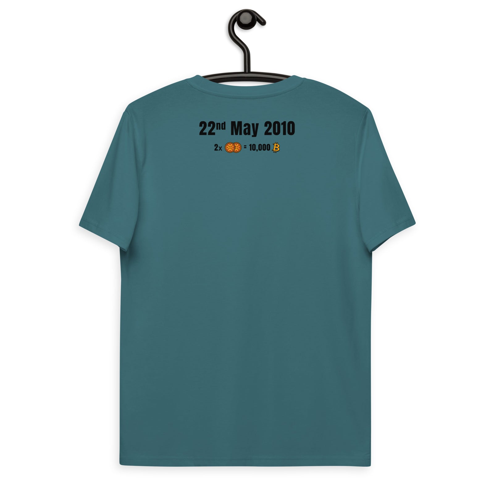 Bitcoin Pizza Day Back & Front Men's Organic Cotton T-Shirt