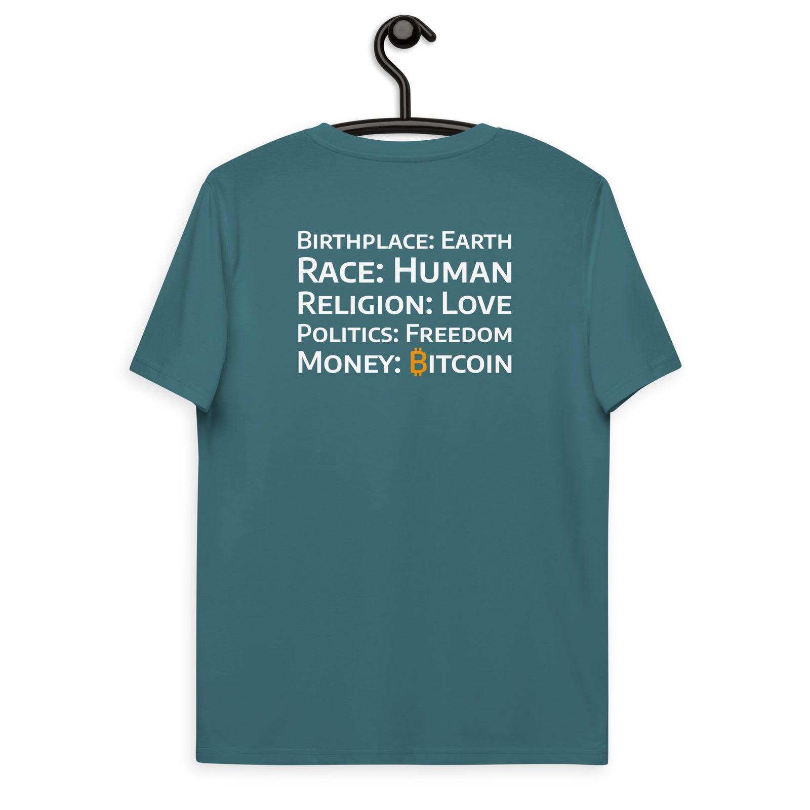 Bitcoin Money Druck HINTEN Basic Bio-T-Shirt für Männer