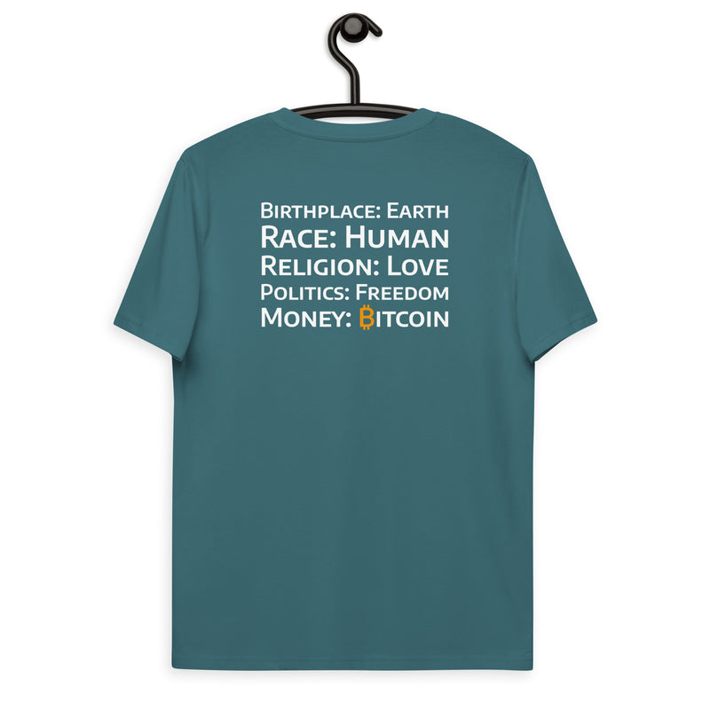Bitcoin Money Druck HINTEN Basic Bio-T-Shirt für Männer
