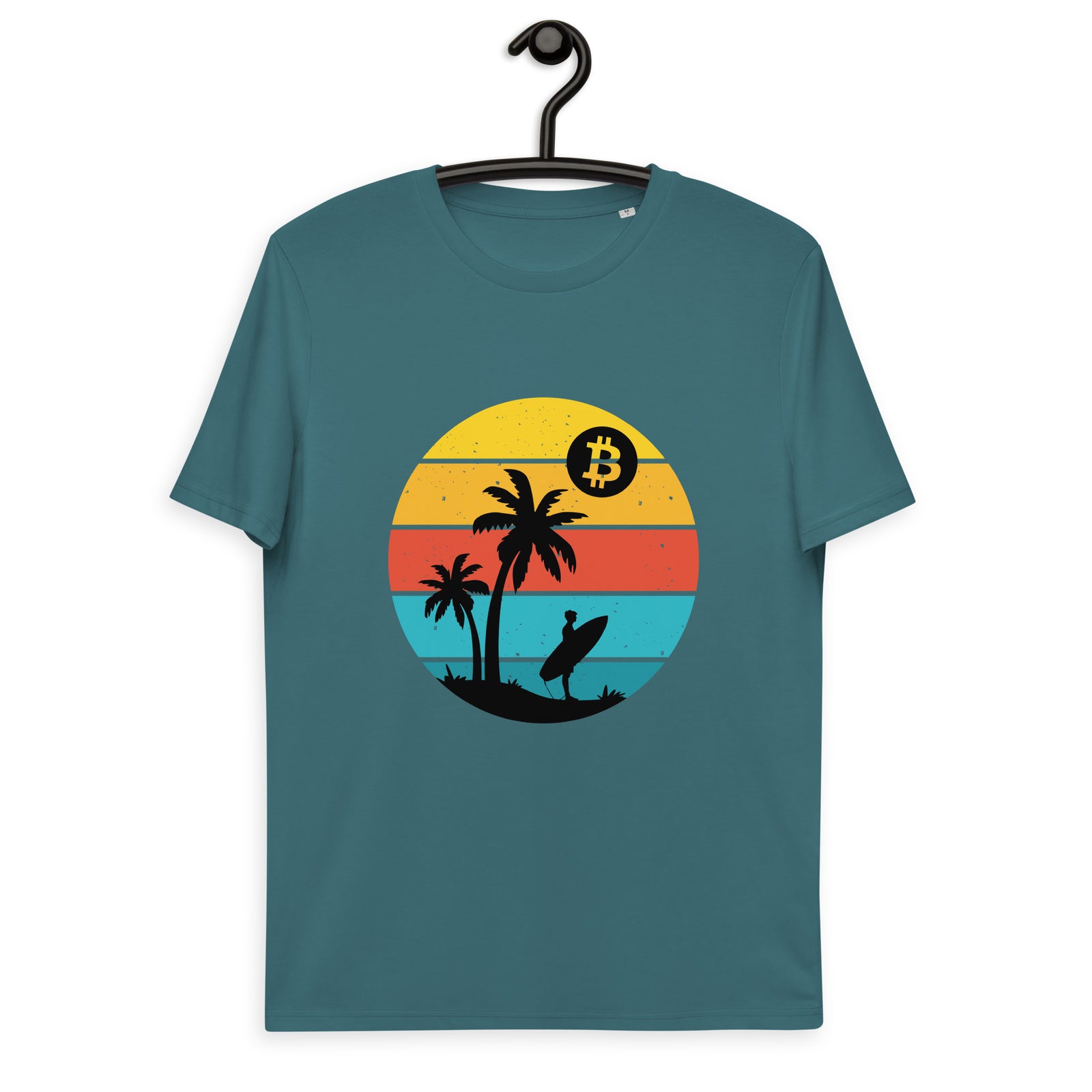 Bitcoin Retro Surfing Men's Organic Cotton T-Shirt