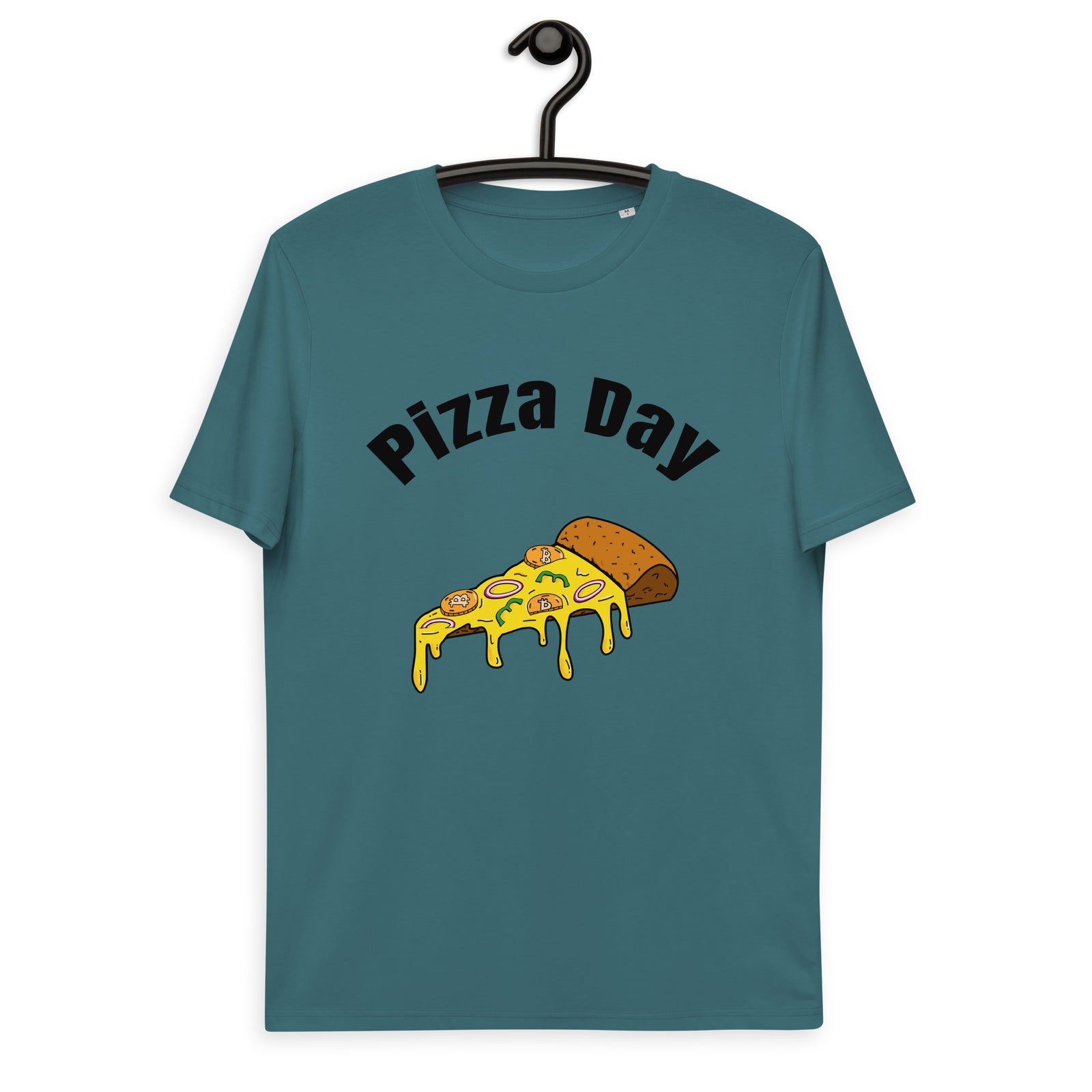 Bitcoin Pizza Day Back & Front Men's Organic Cotton T-Shirt