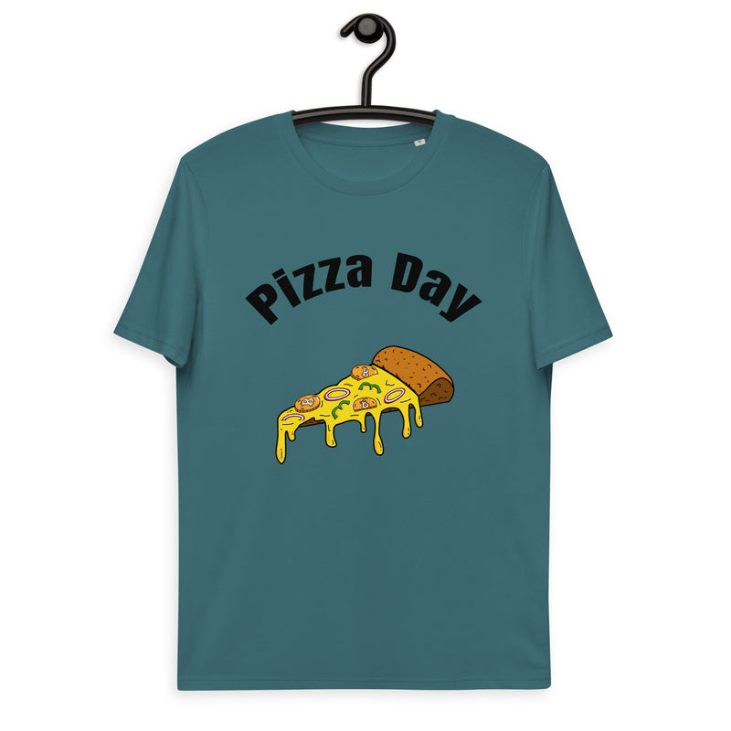 Bitcoin Pizza Day Back & Front Men's Organic Cotton T-Shirt