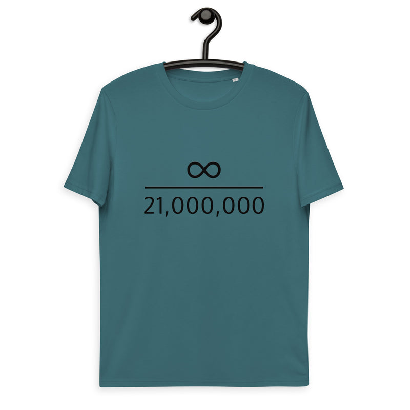 Infinity Divided by 21 Mio Bitcoin Basic Bio-T-Shirt für Männer