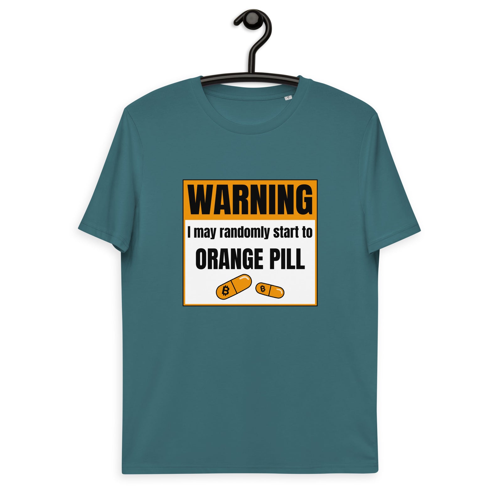 Bitcoin Warning Orange Pill Men's Organic Cotton T-Shirt
