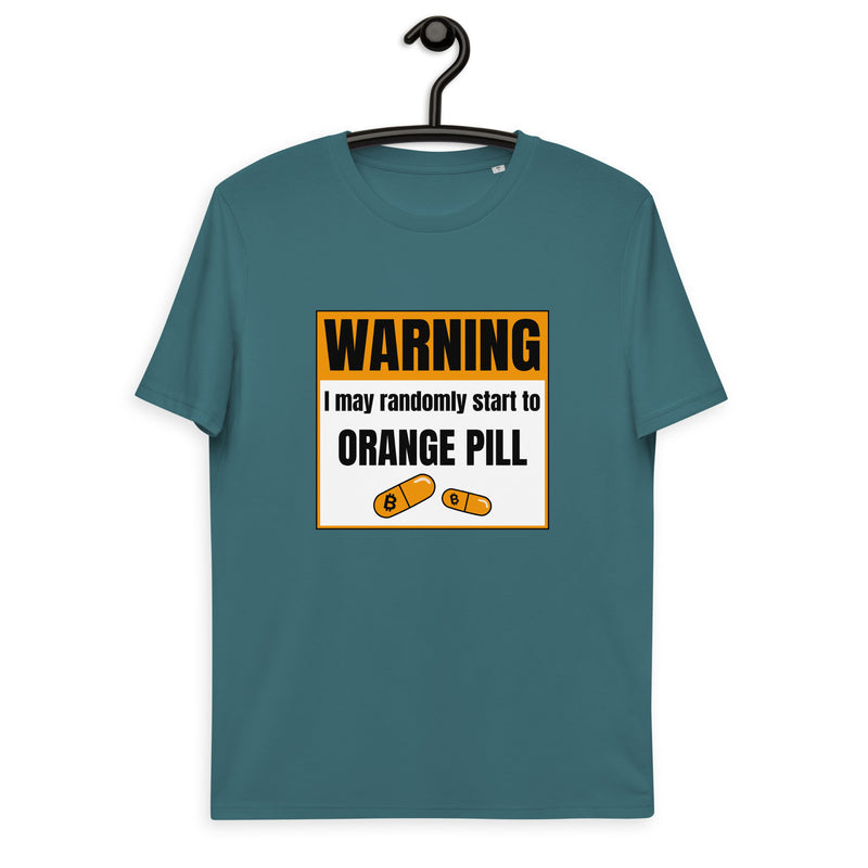 Bitcoin Warning Orange Pill Men's Organic Cotton T-Shirt