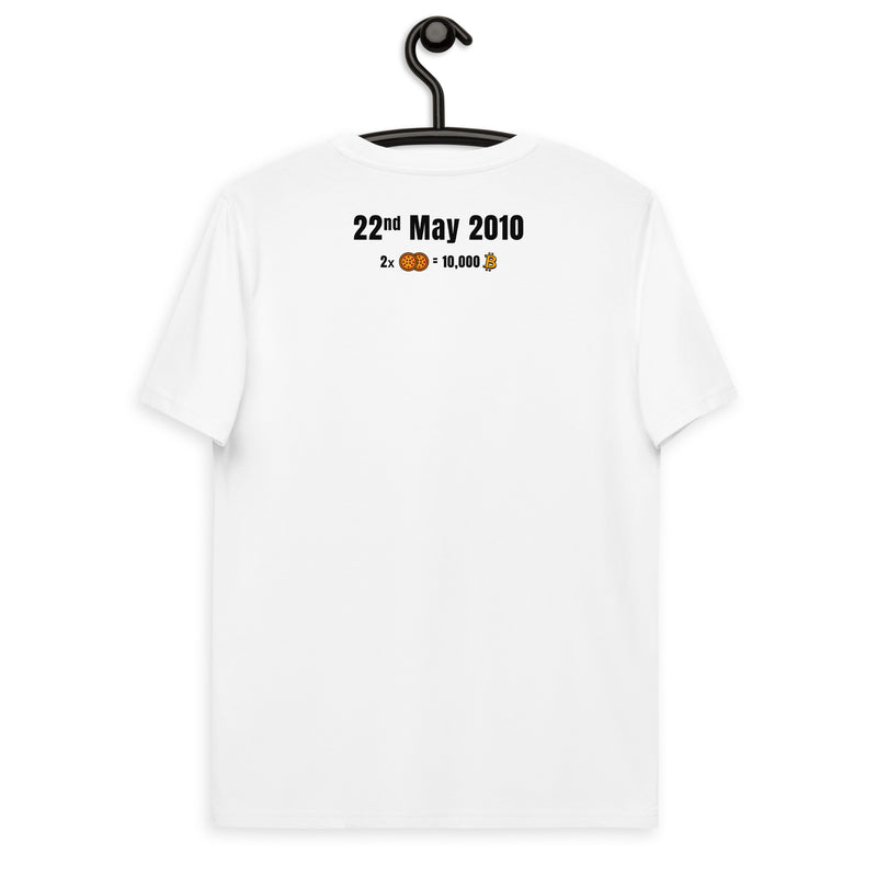 Bitcoin Pizza Day Back & Front Men's Organic Cotton T-Shirt