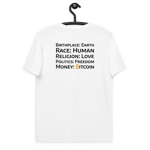Bitcoin Money Druck HINTEN Basic Bio-T-Shirt für Männer
