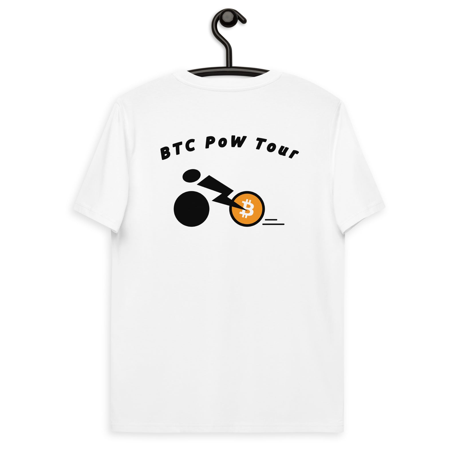 BTC POW Tour Front Embroidered & Back Printed Men's Organic Cotton | Bitcoin T-Shirt
