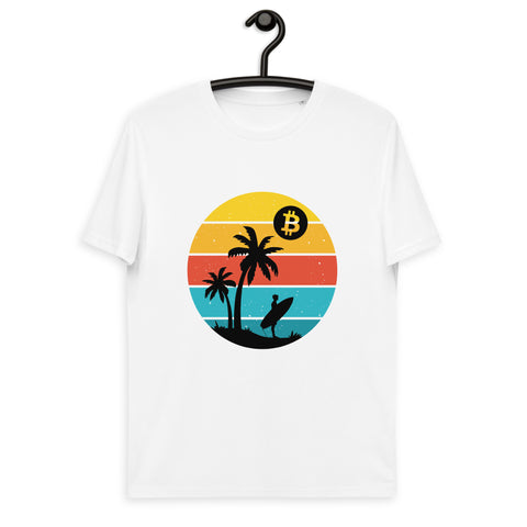Bitcoin Retro Surfing Men's Organic Cotton T-Shirt