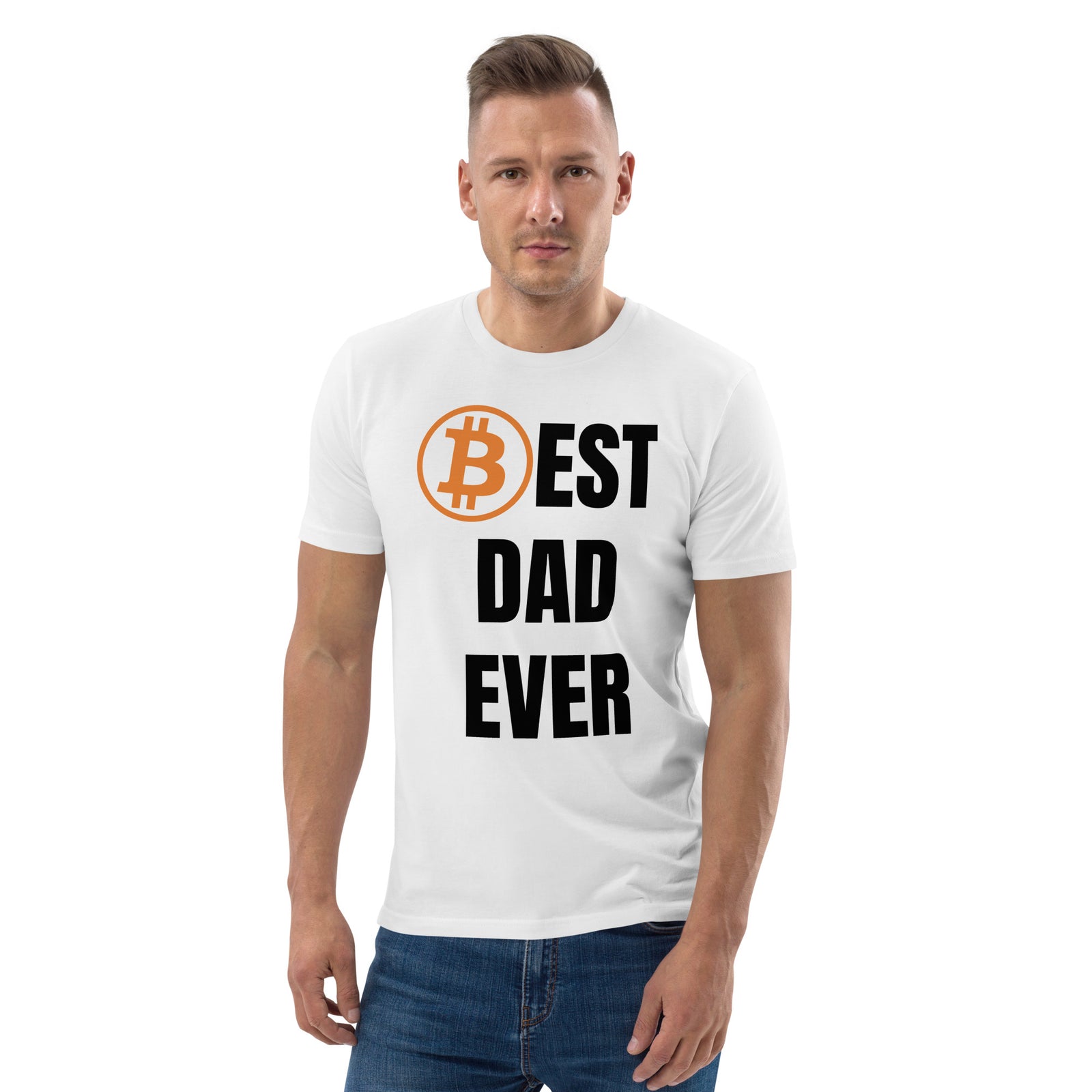 Bitcoin Family DAD Basic Bio-T-Shirt für Männer