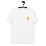 Bitcoin Lightning Stickerei Basic Bio-T-Shirt für Männer