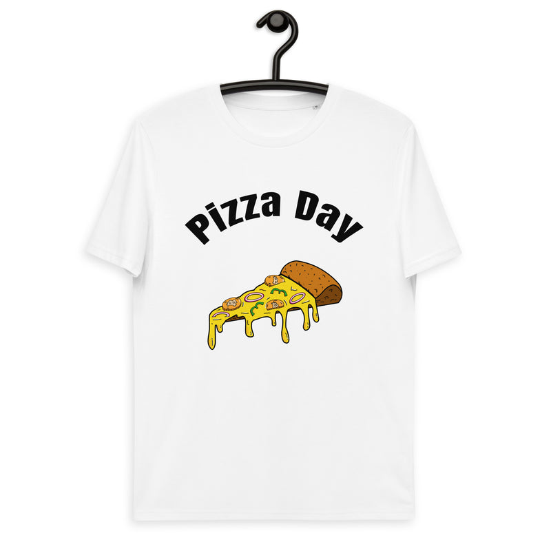 Bitcoin Pizza Day Back & Front Men's Organic Cotton T-Shirt