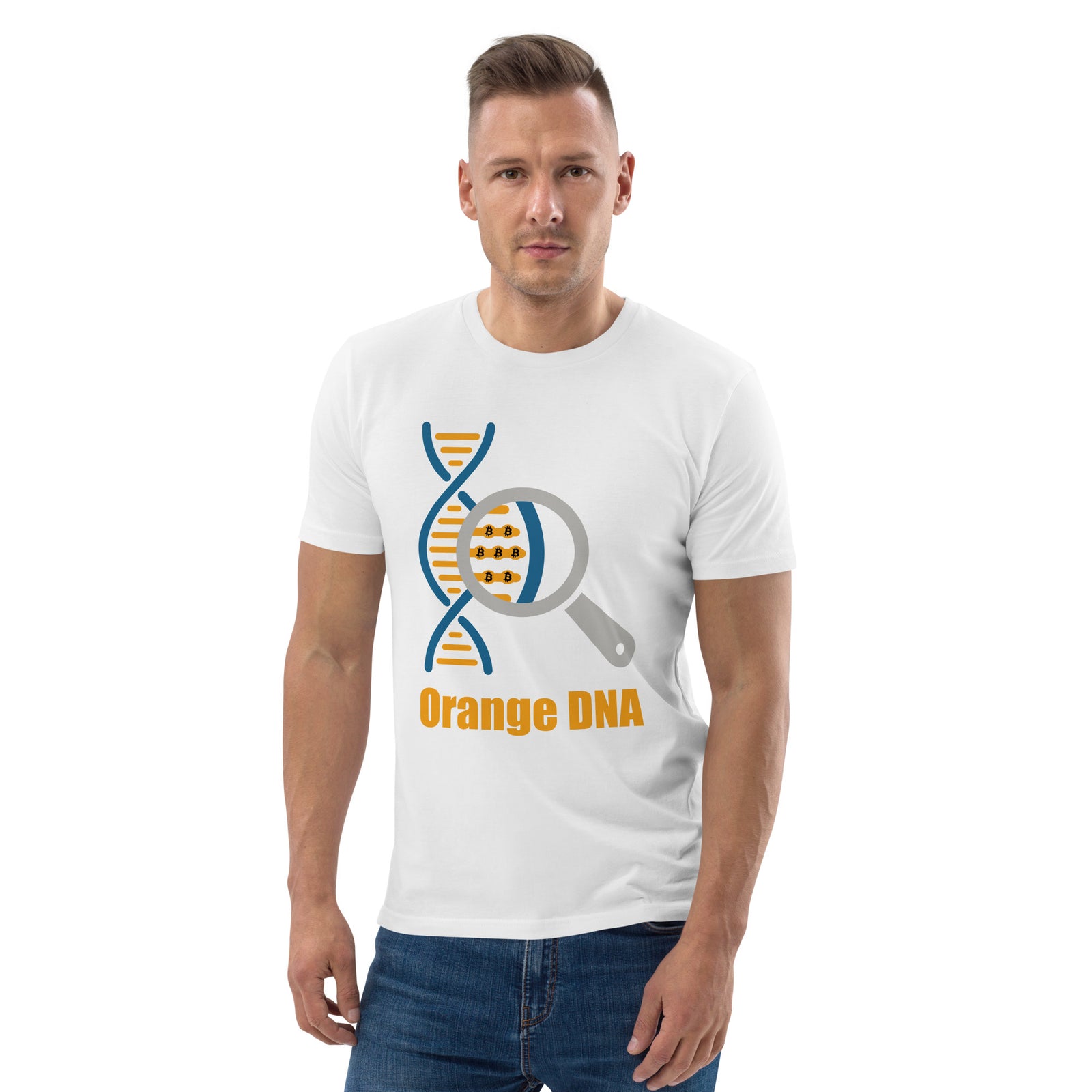 Bitcoin Orange DNA Men's Organic Cotton T-Shirt