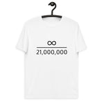 Infinity Divided by 21 Mio Bitcoin Basic Bio-T-Shirt für Männer