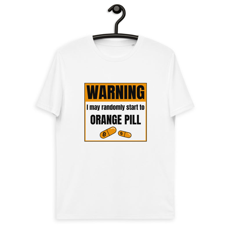 Bitcoin Warning Orange Pill Men's Organic Cotton T-Shirt