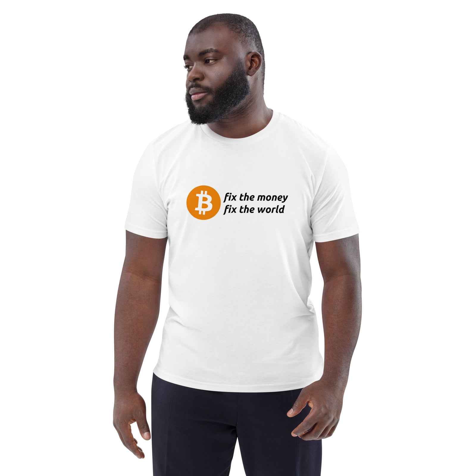 Bitcoin Fix the Money Basic Bio-T-Shirt für Männer