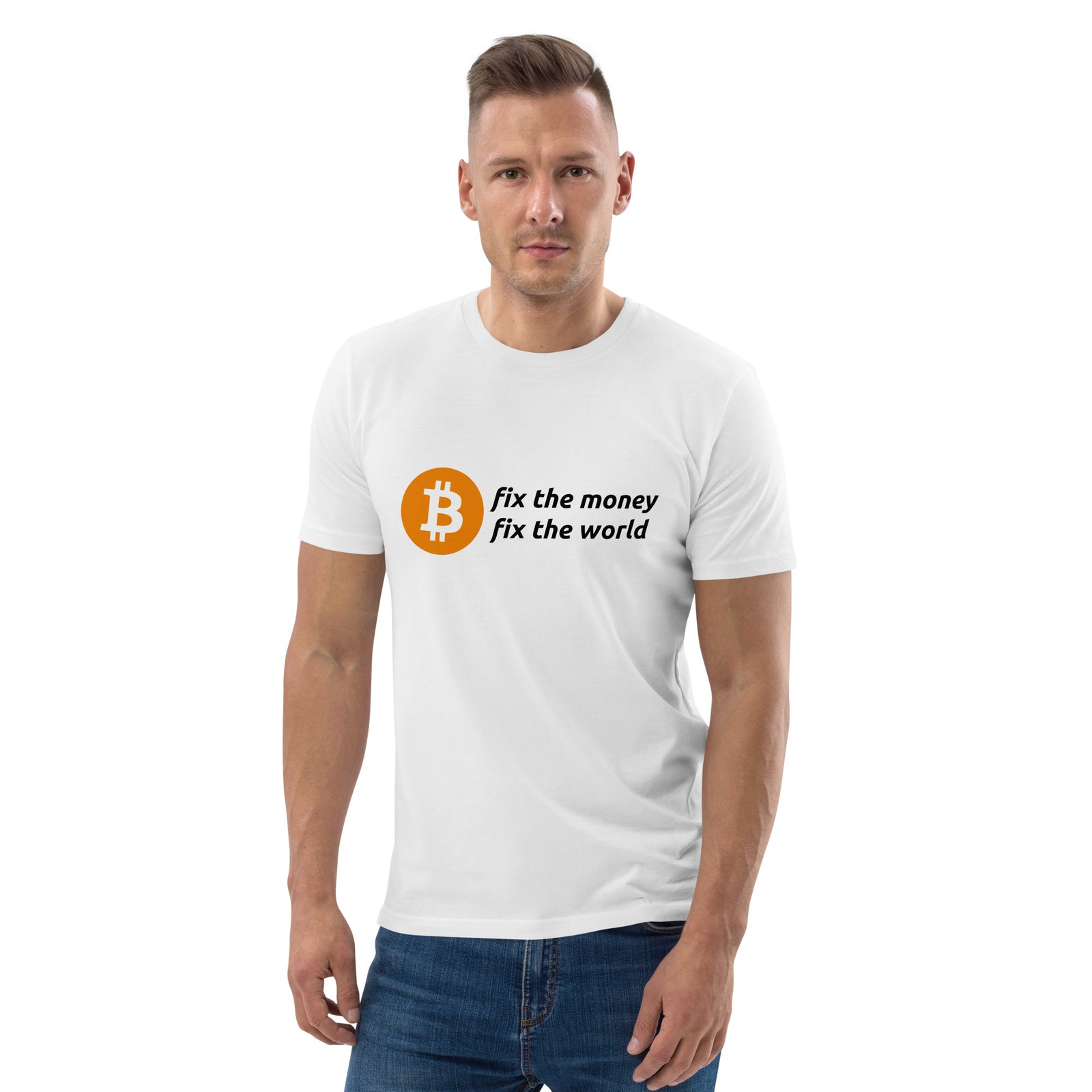 Bitcoin Fix the Money Basic Bio-T-Shirt für Männer