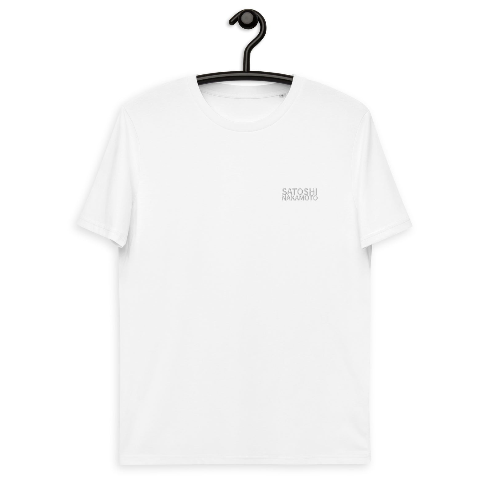 Satoshi Nakamoto Embroidered Men's Organic Cotton | Bitcoin T-Shirt