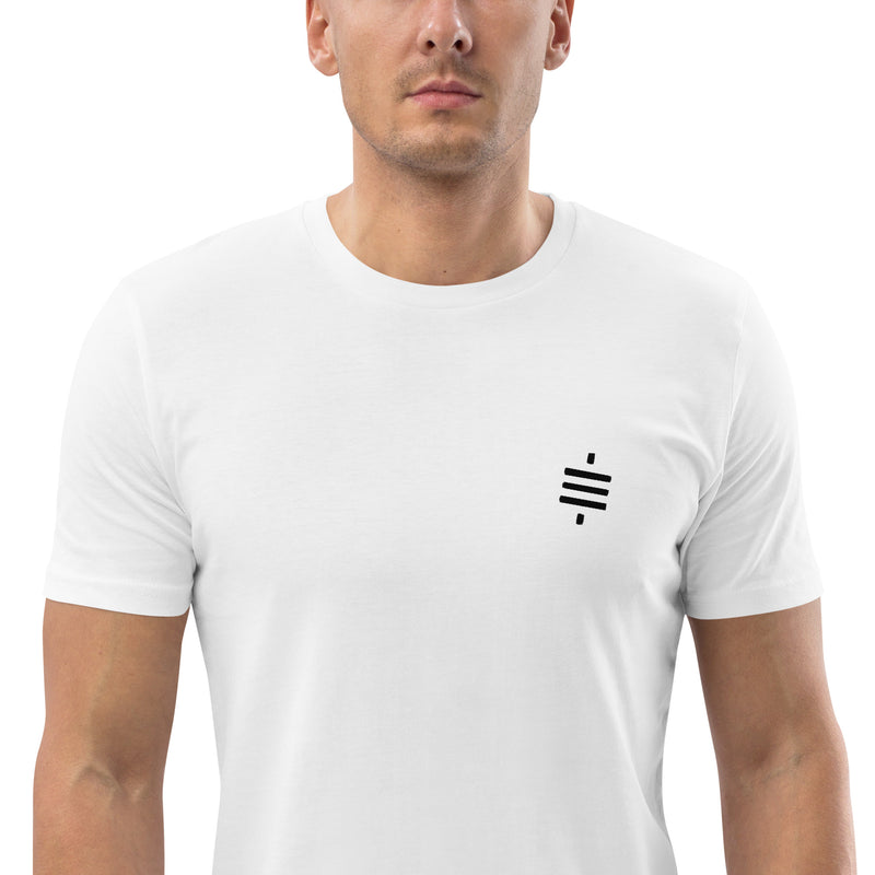 Bitcoin Satsymbol Embroidered Men's Organic Cotton T-Shirt