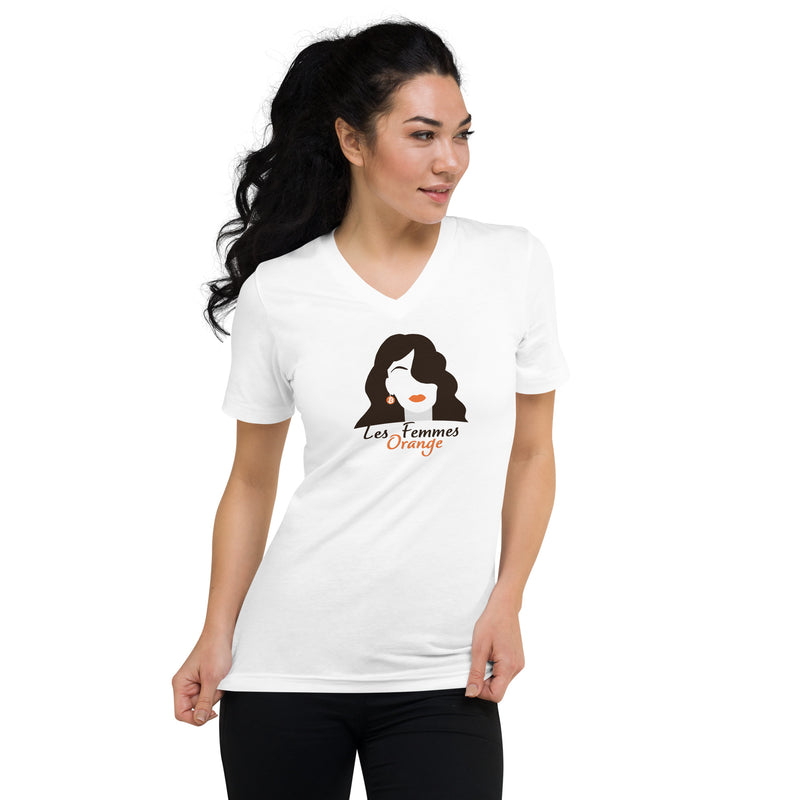 Les Femmes Orange Women's V-Neck | Bitcoin T-Shirt