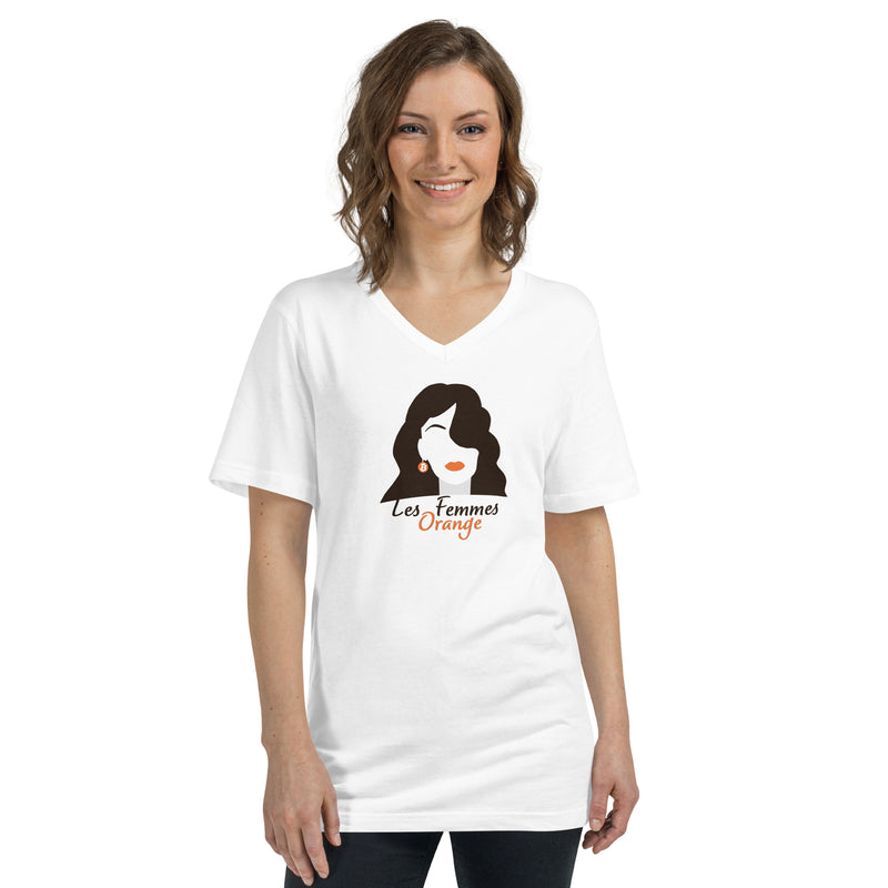 Les Femmes Orange Women's V-Neck | Bitcoin T-Shirt