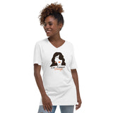 Les Femmes Orange Women's V-Neck T-Shirt