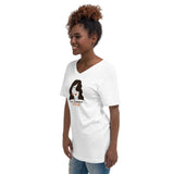 Les Femmes Orange Women's V-Neck T-Shirt