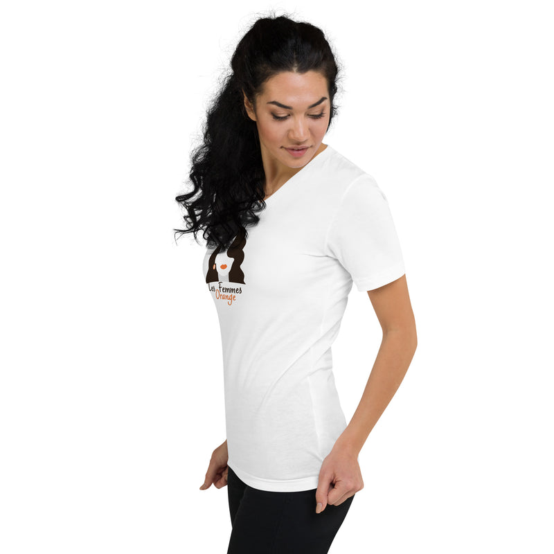 Les Femmes Orange Women's V-Neck | Bitcoin T-Shirt
