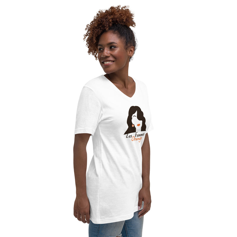 Les Femmes Orange Women's V-Neck | Bitcoin T-Shirt