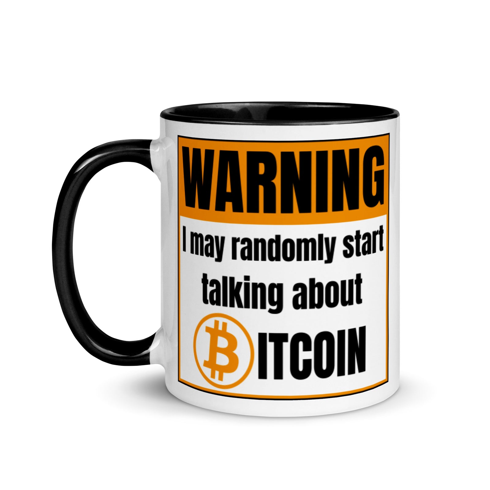 Bitcoin Warning Mug with Color Inside