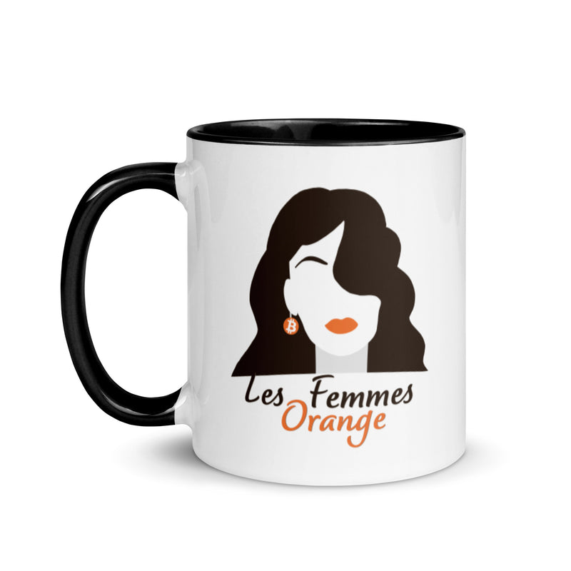 Les Femmes Orange Bitcoin Mug with Color Inside