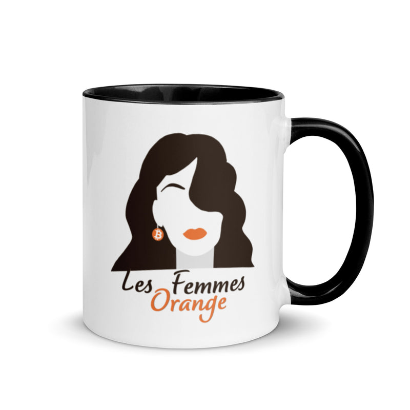 Les Femmes Orange Bitcoin Mug with Color Inside