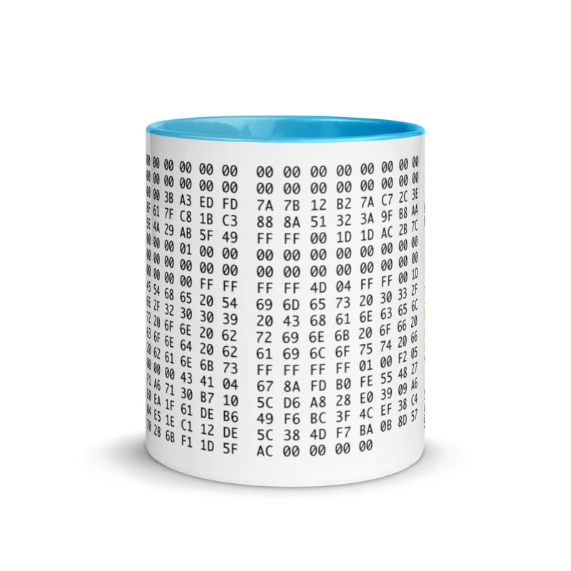 Bitcoin Genesis Block Mug with Color Inside