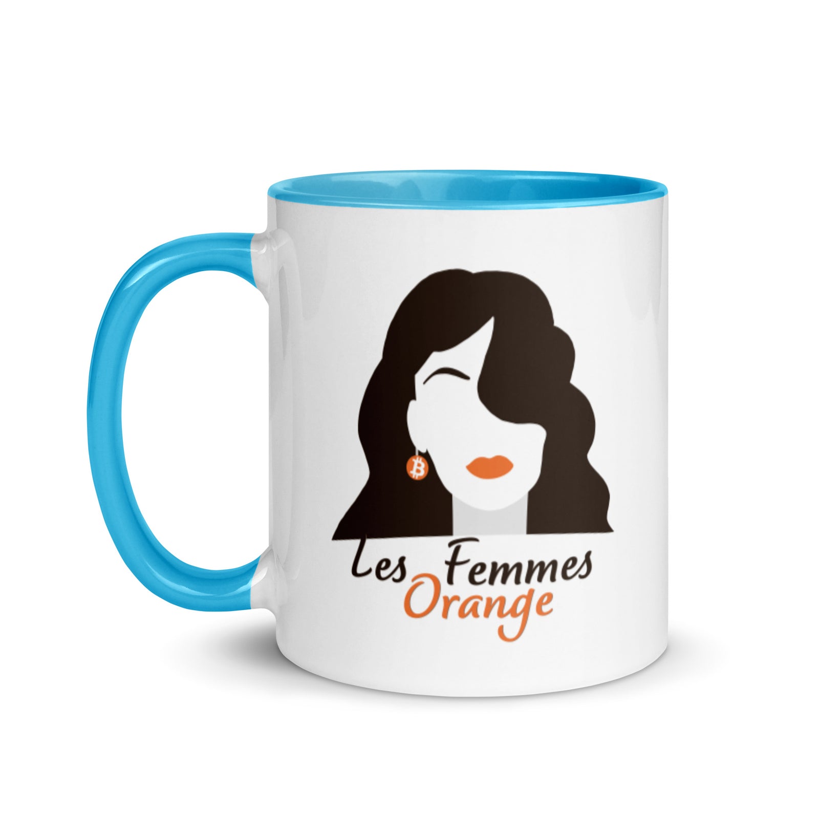 Les Femmes Orange Bitcoin Mug with Color Inside