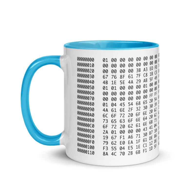 Bitcoin Genesis Block Mug with Color Inside