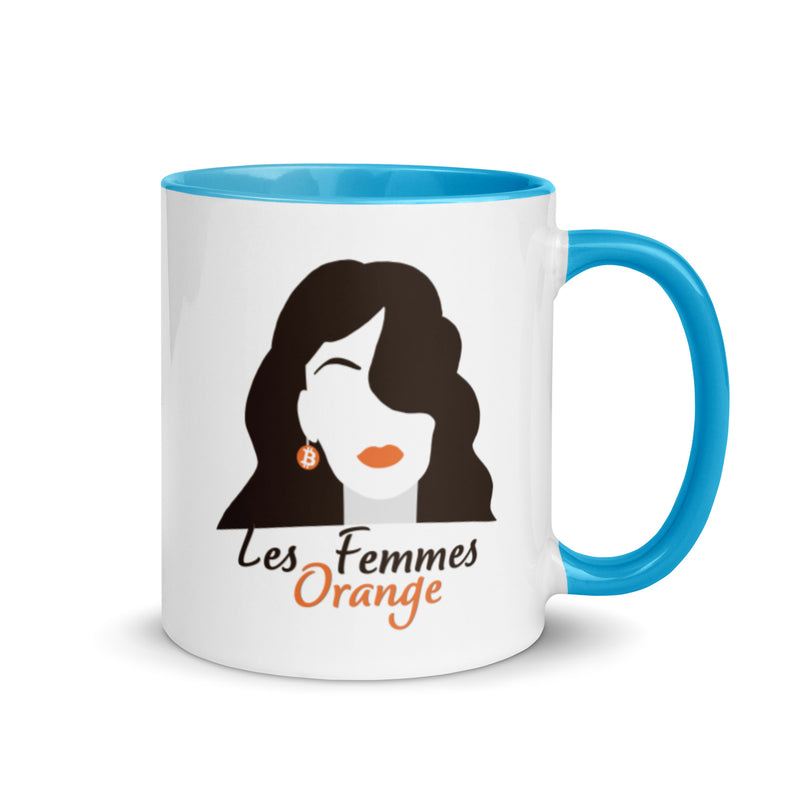 Les Femmes Orange Bitcoin Mug with Color Inside