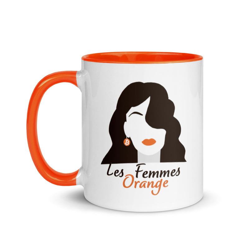Les Femmes Orange Bitcoin Mug with Color Inside