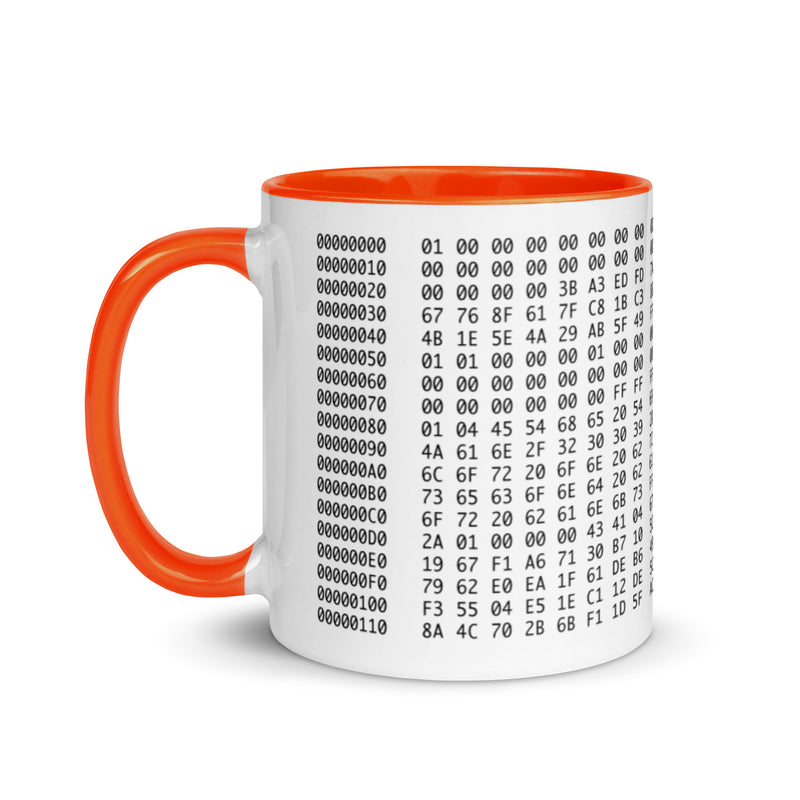 Bitcoin Genesis Block Mug with Color Inside