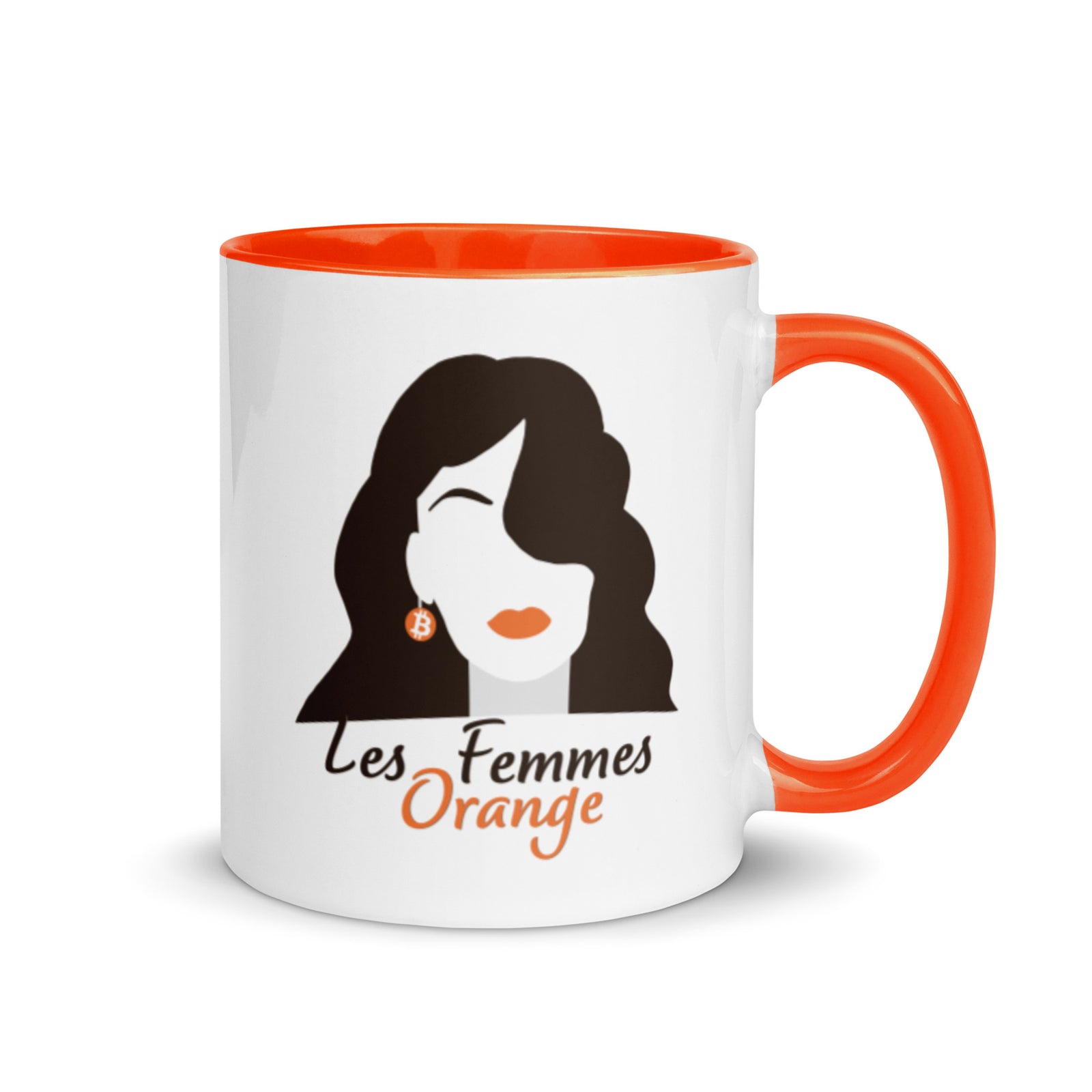 Les Femmes Orange Bitcoin Mug with Color Inside