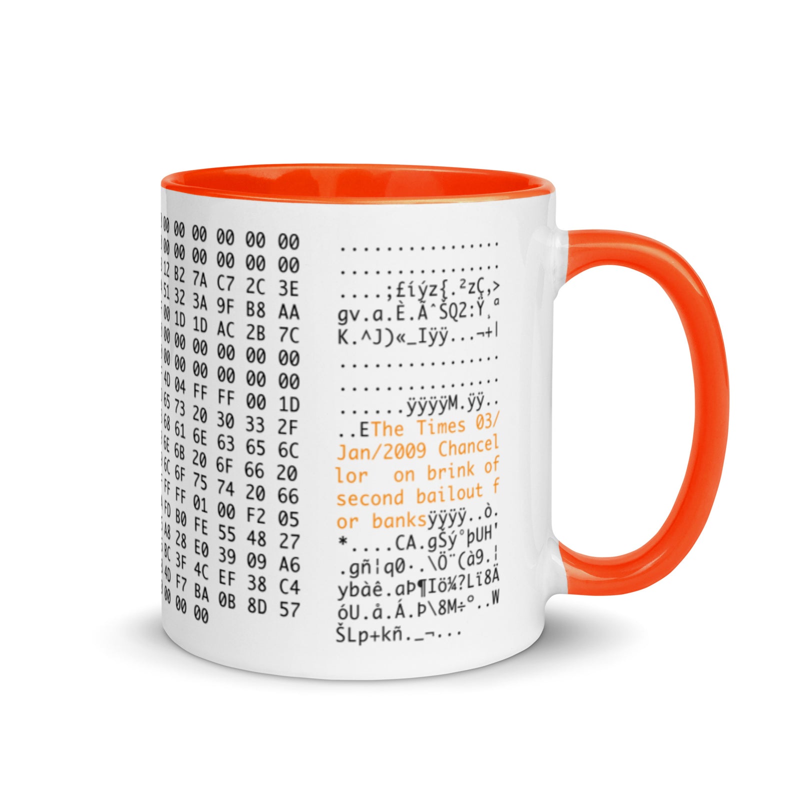 Bitcoin Genesis Block Mug with Color Inside