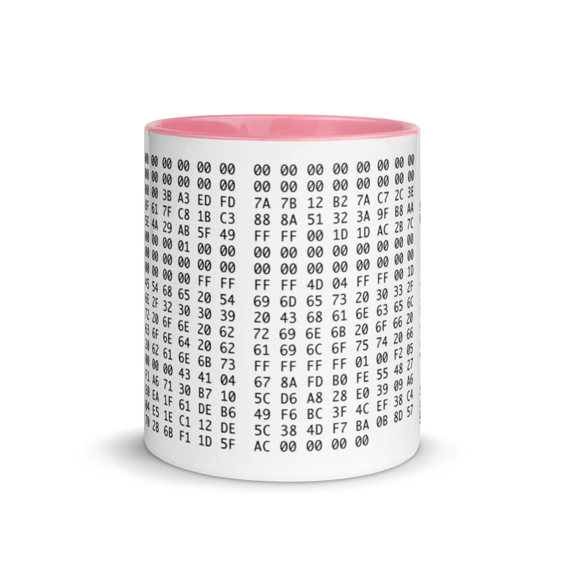 Bitcoin Genesis Block Mug with Color Inside