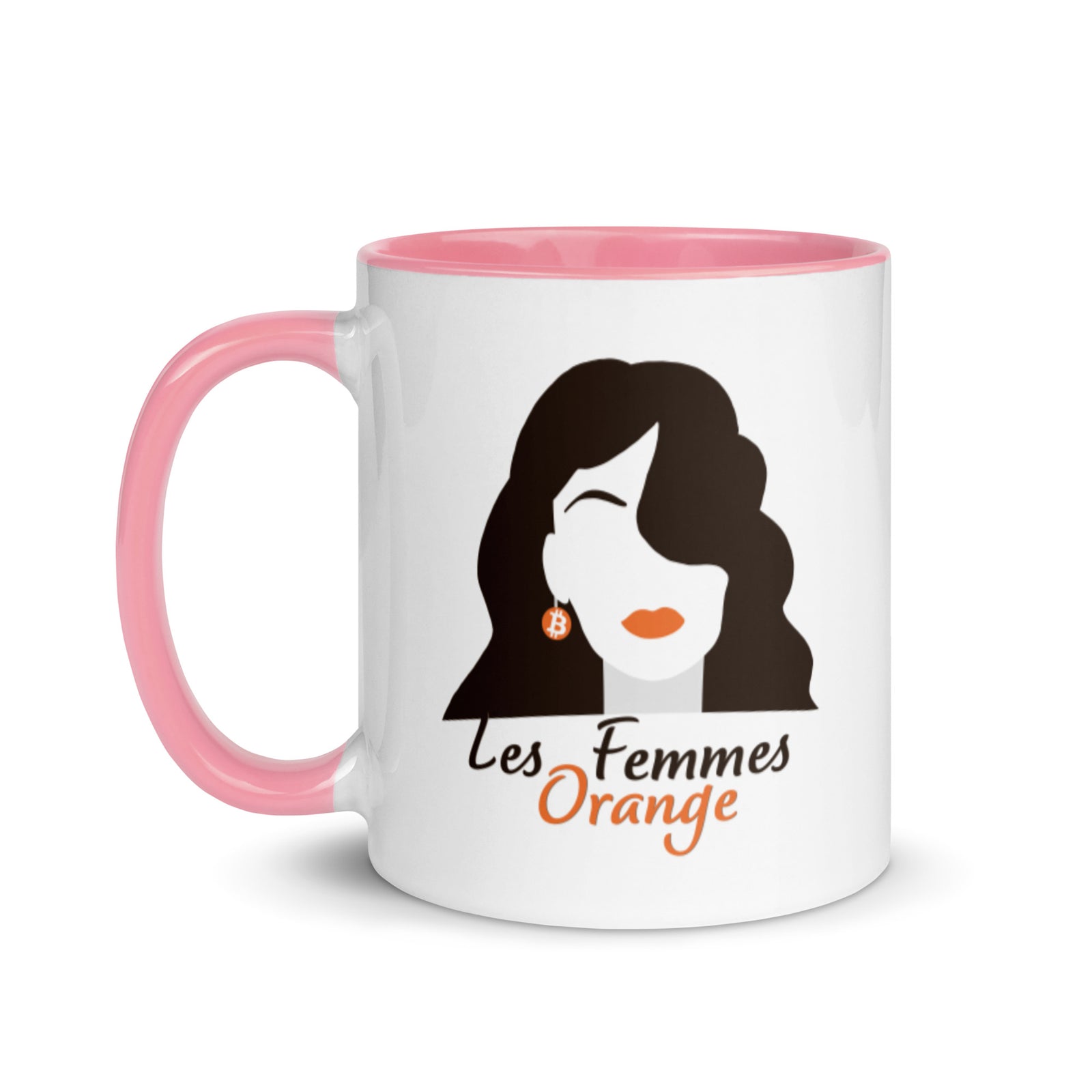 Les Femmes Orange Bitcoin Mug with Color Inside