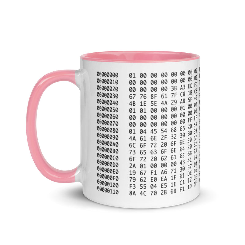 Bitcoin Genesis Block Mug with Color Inside