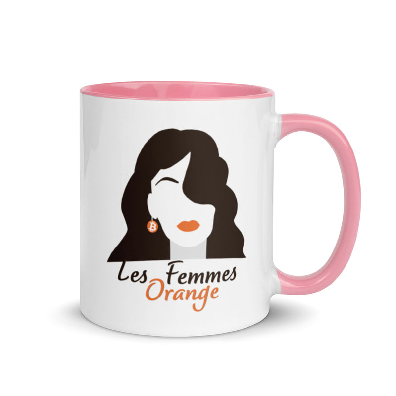Les Femmes Orange Bitcoin Mug with Color Inside