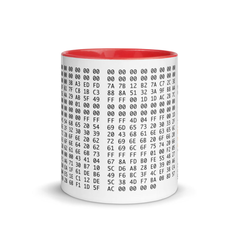 Bitcoin Genesis Block Mug with Color Inside
