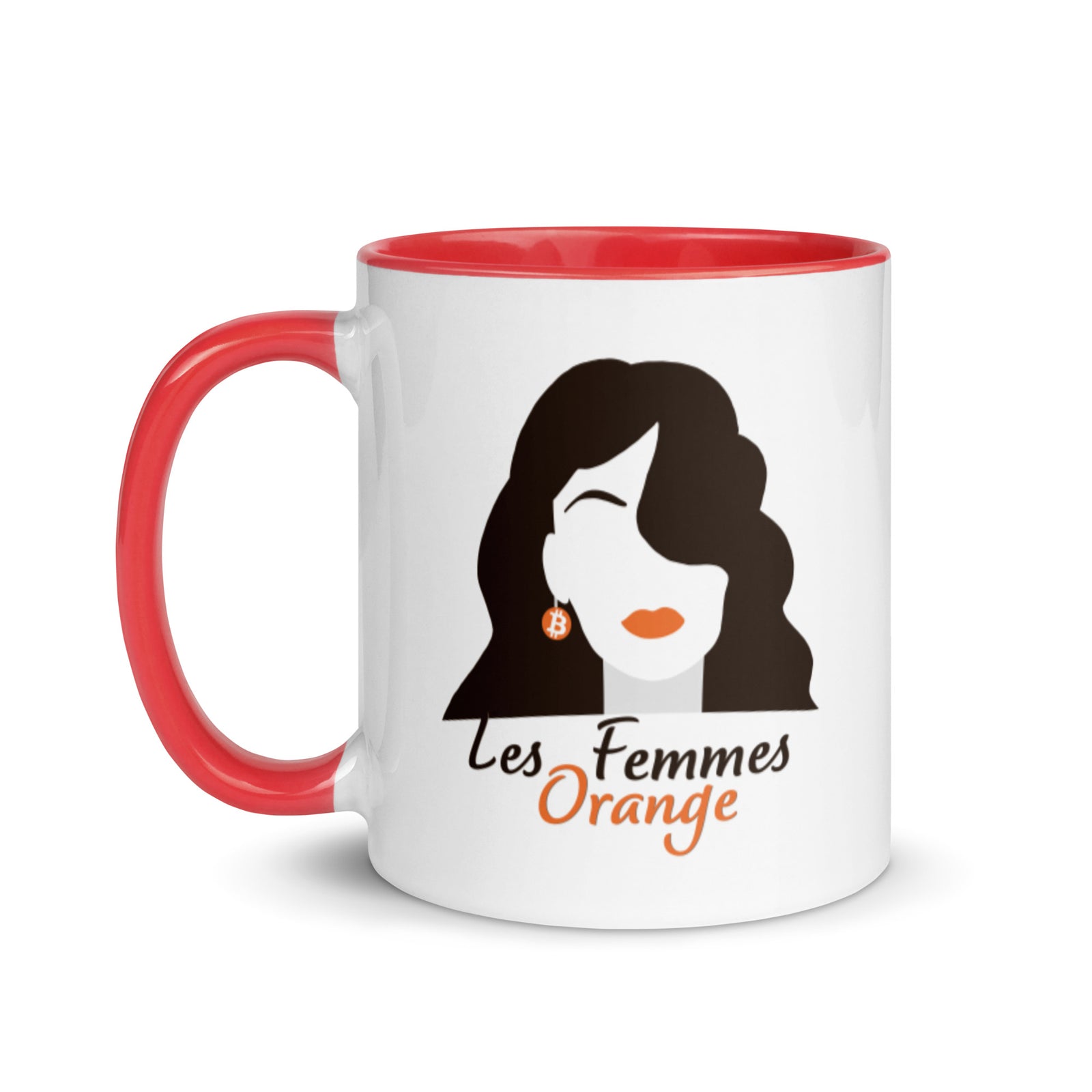 Les Femmes Orange Bitcoin Mug with Color Inside
