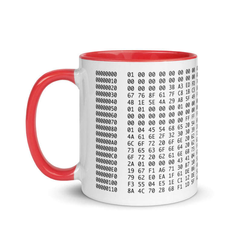Bitcoin Genesis Block Mug with Color Inside