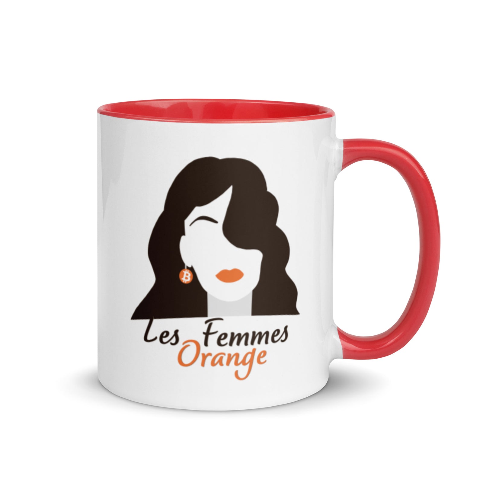 Les Femmes Orange Bitcoin Mug with Color Inside